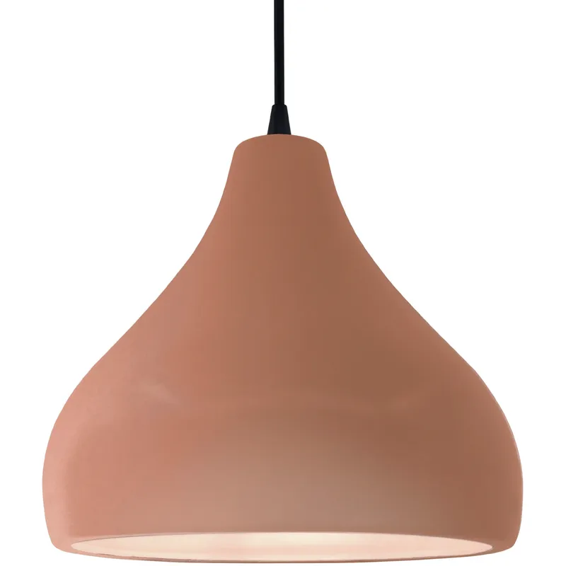 Radiance 1 Light 13.5 inch Adobe and Matte Black Pendant Ceiling Light