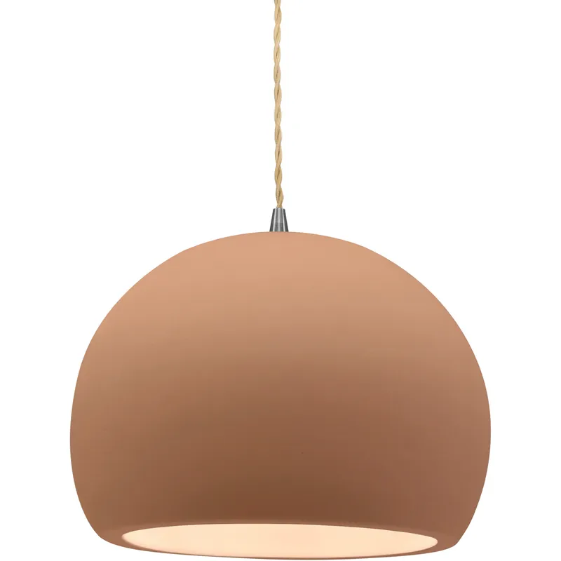 Radiance LED 10 inch Adobe and Brushed Nickel Pendant Ceiling Light