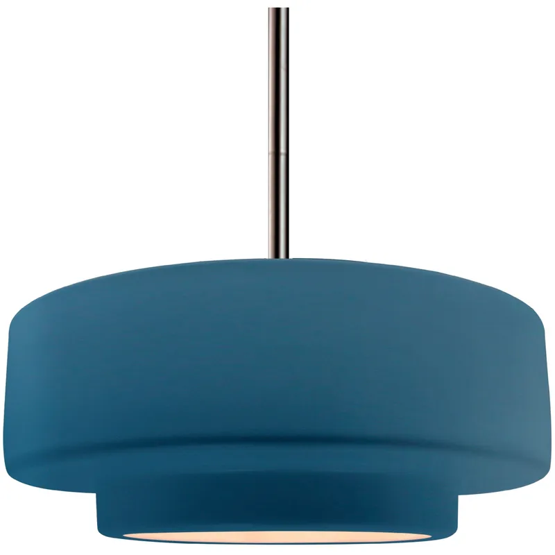 Radiance Collection - Tier Pendant Ceiling Light in Brushed Nickel, Dedicated LED, Black Cord, Midnight Sky, 14.5W x 5.25H, Form+Finish+Function