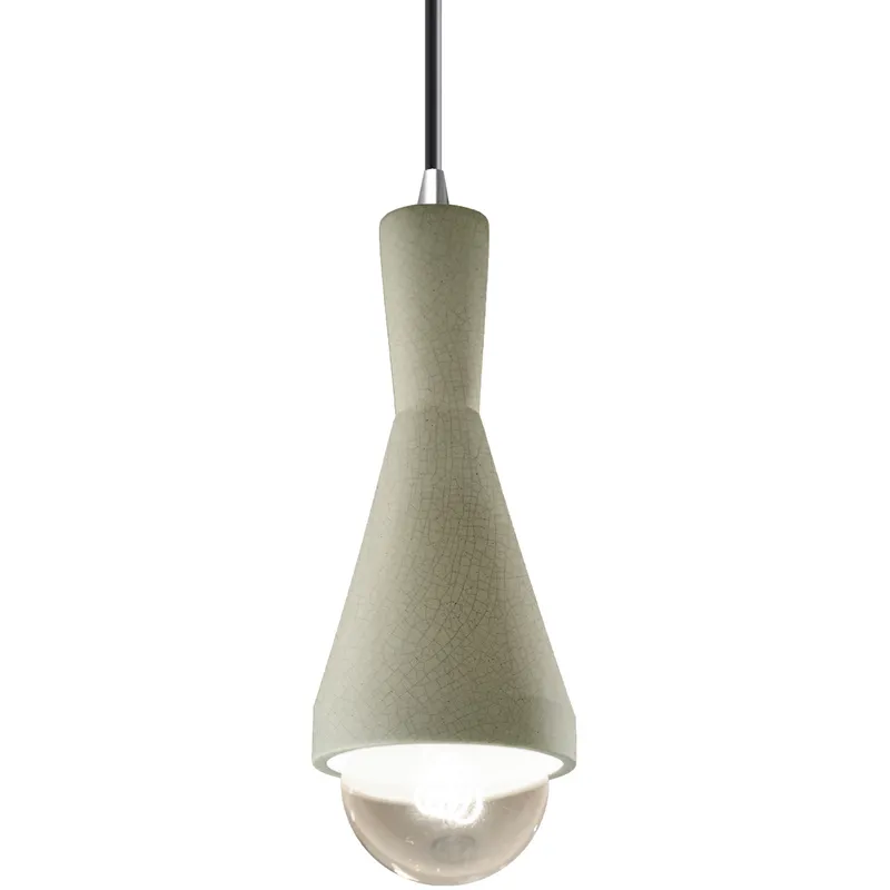 Radiance Collection - Erlen 1 Light 4.75 inch Celadon Green Crackle and Polished Chrome Pendant Ceiling Light in Replaceable Bulb, Black, Form+Finish+Function
