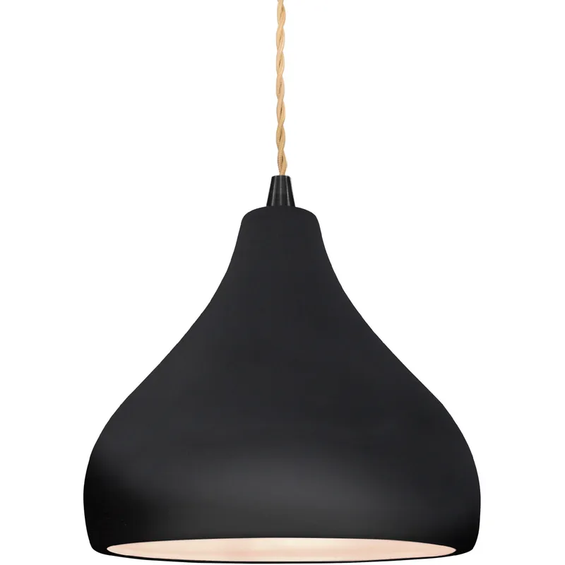 Radiance 1 Light 8 inch Gloss Black and Matte Black Pendant Ceiling Light