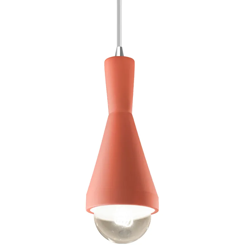 Radiance Collection - Erlen 1 Light 4.75 inch Gloss Blush and Polished Chrome Pendant Ceiling Light in Replaceable Bulb, White, Form+Finish+Function