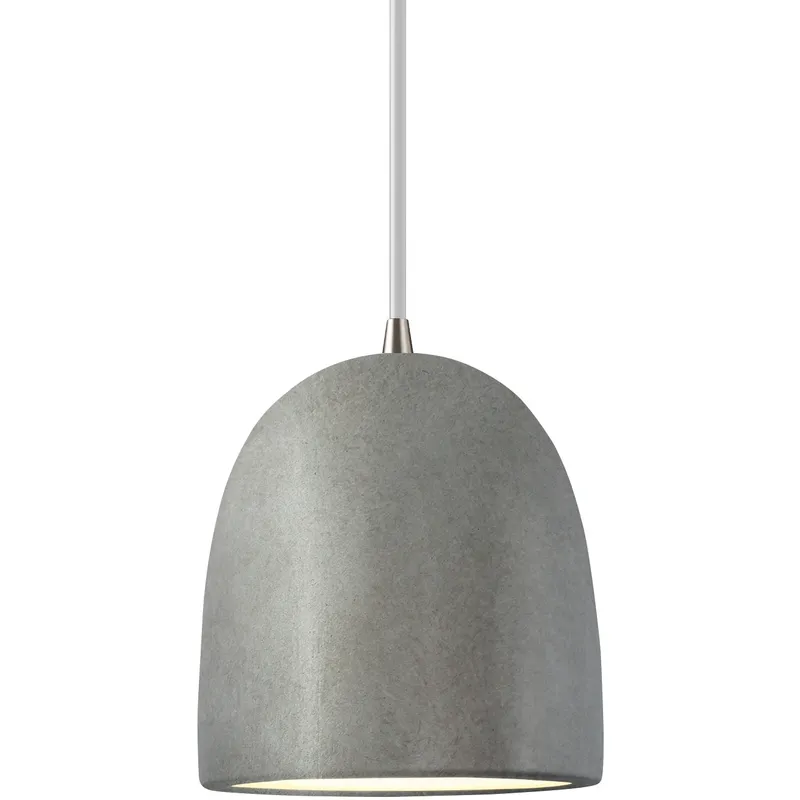 Radiance Collection - Bell Single Drop Pendant in Brushed Nickel, Replaceable Bulb, Antique Silver, White, Form+Finish+Function