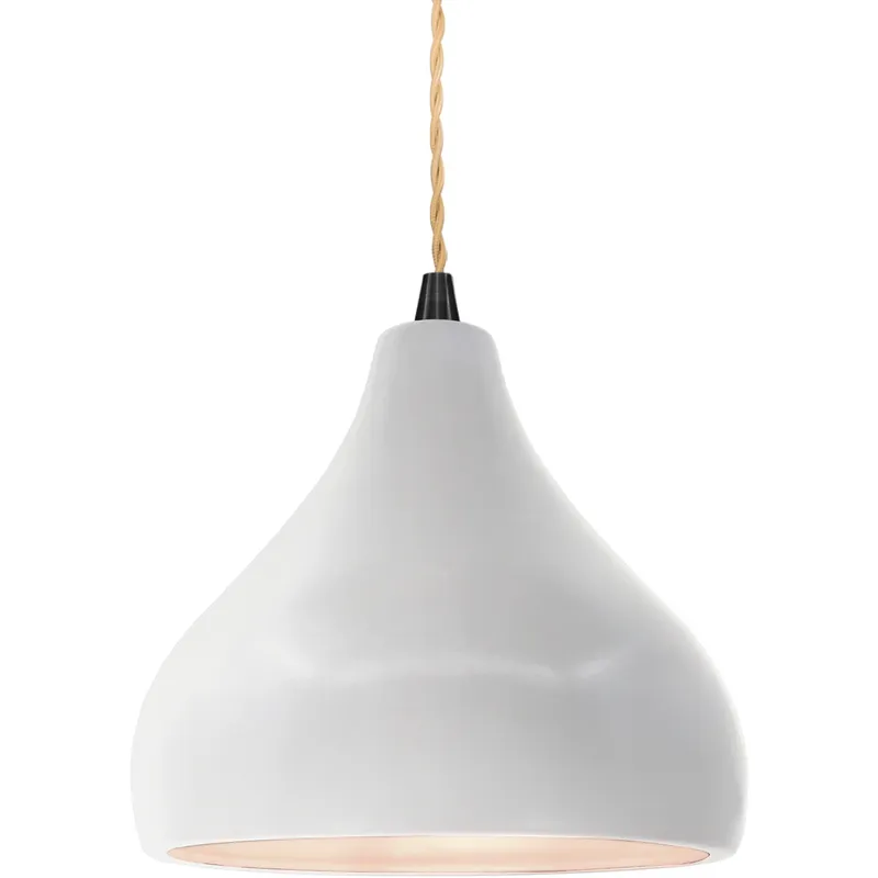Radiance 1 Light 8 inch Bisque and Matte Black Pendant Ceiling Light