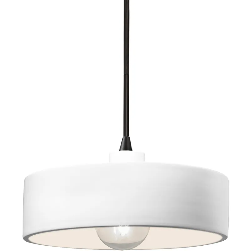 Radiance Collection 1 Light 12 inch Matte Black Pendant Ceiling Light