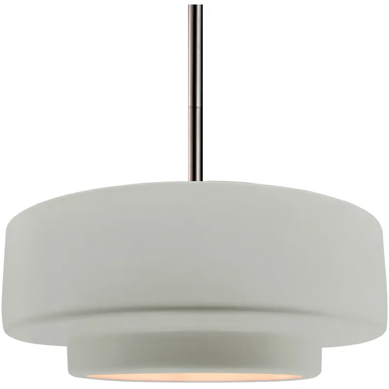 Radiance Collection - Tier Pendant Ceiling Light in Brushed Nickel, Dedicated LED, Black Cord, Bisque, 14.5W x 5.25H, Form+Finish+Function