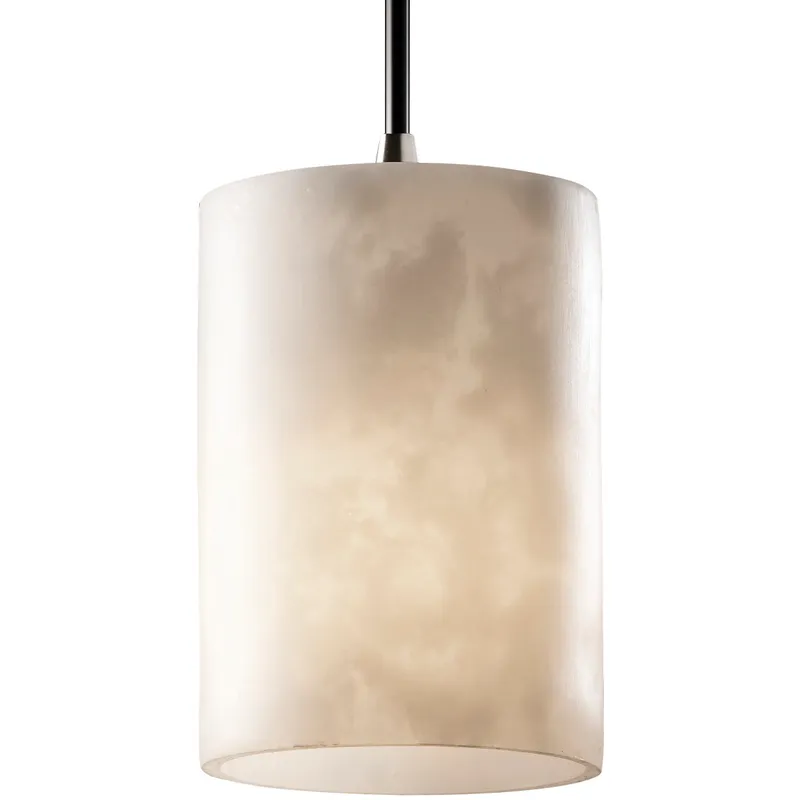 Clouds 1 Light 4 inch Antique Brass Pendant Ceiling Light in Rigid Stem Kit, Cylinder with Flat Rim, Incandescent