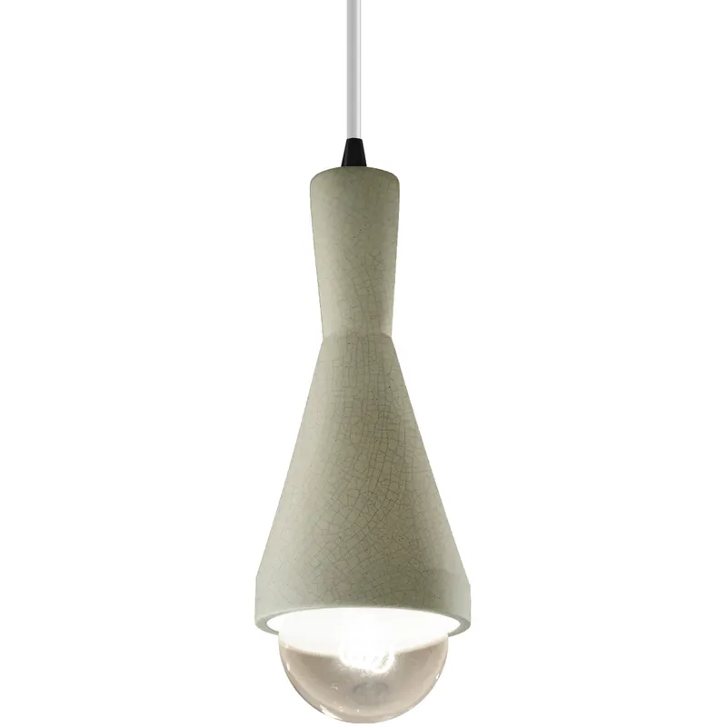 Radiance Collection - Erlen 1 Light 4.75 inch Celadon Green Crackle and Matte Black Pendant Ceiling Light in Replaceable Bulb, White, Form+Finish+Function