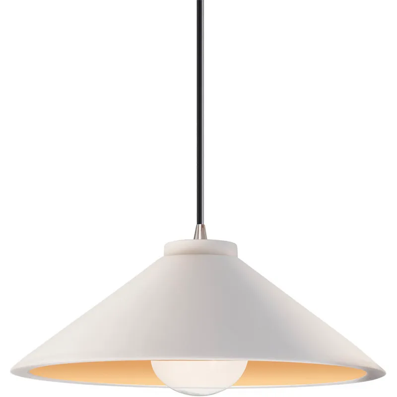 Radiance Collection - Flare 1 Light 11.75 inch Matte White/Champagne Gold and Brushed Nickel Pendant Ceiling Light in Replaceable Bulb, Black, Form+Finish+Function