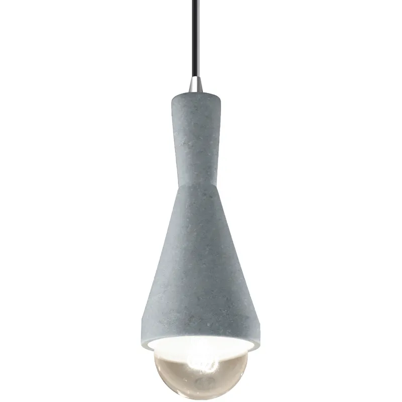 Radiance Collection - Erlen 1 Light 4.75 inch Concrete and Polished Chrome Pendant Ceiling Light in Replaceable Bulb, Black, Form+Finish+Function