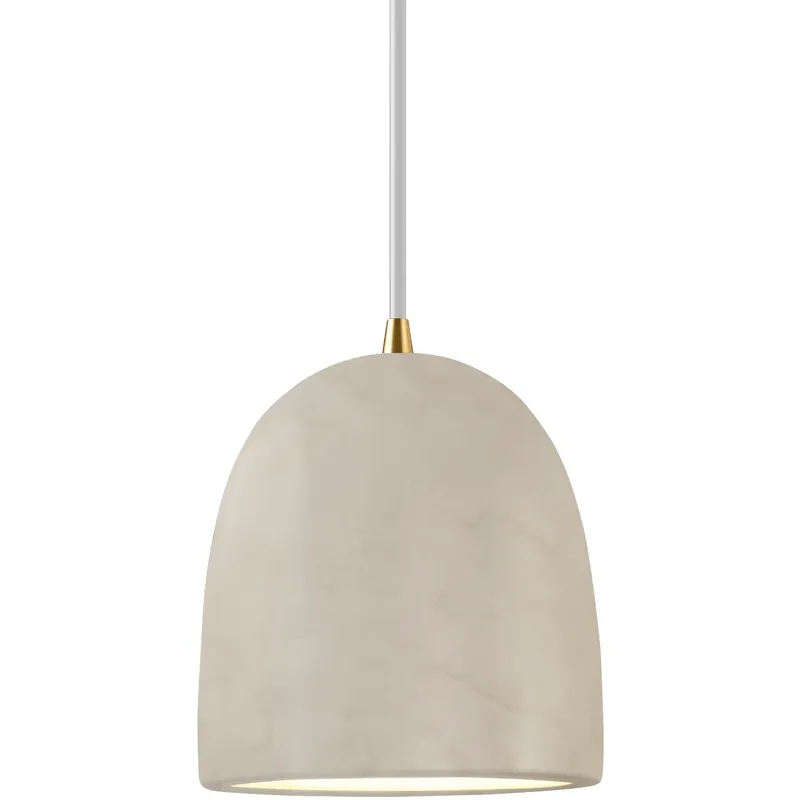 Radiance Collection - Bell Single Drop Pendant in Antique Brass, Replaceable Bulb, Antique Patina, White, Form+Finish+Function