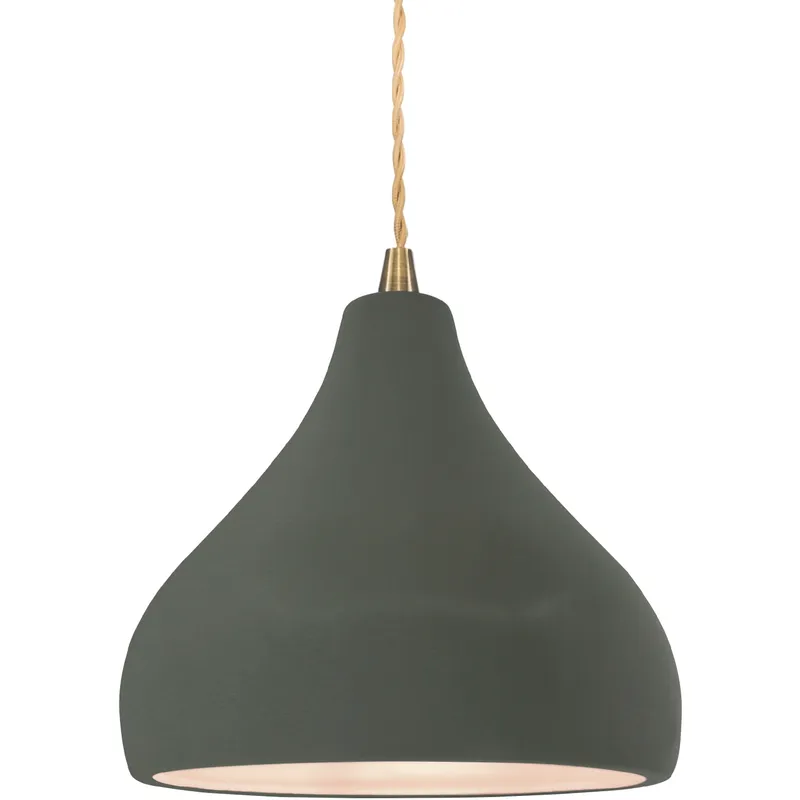 Radiance 1 Light 8 inch Pewter Green and Antique Brass Pendant Ceiling Light