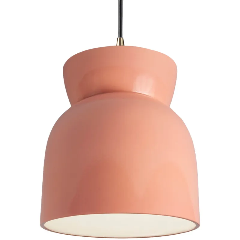 Radiance Collection 1 Light 8 inch Gloss Blush Pendant Ceiling Light