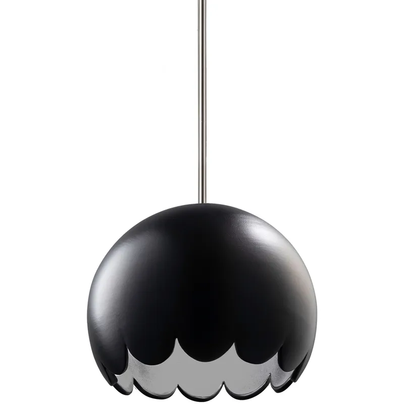 Radiance 1 Light 9 inch Carbon Matte Black Pendant Ceiling Light in Rigid Stem Kit, Polished Chrome, Incandescent