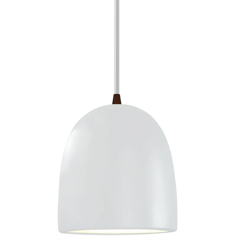 Radiance Collection - Bell Single Drop Pendant in Dark Bronze, Dedicated LED, Gloss White, White, Form+Finish+Function