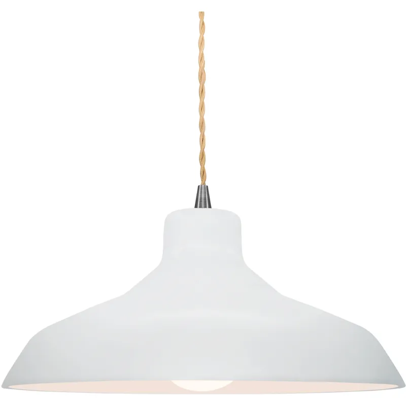 Radiance 1 Light 13.5 inch Gloss White and Brushed Nickel Pendant Ceiling Light