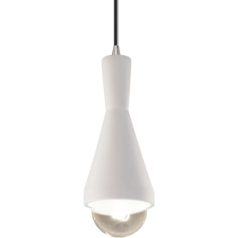 Radiance Collection - Erlen 1 Light 4.75 inch Bisque and Brushed Nickel Pendant Ceiling Light in Replaceable Bulb, Black, Form+Finish+Function