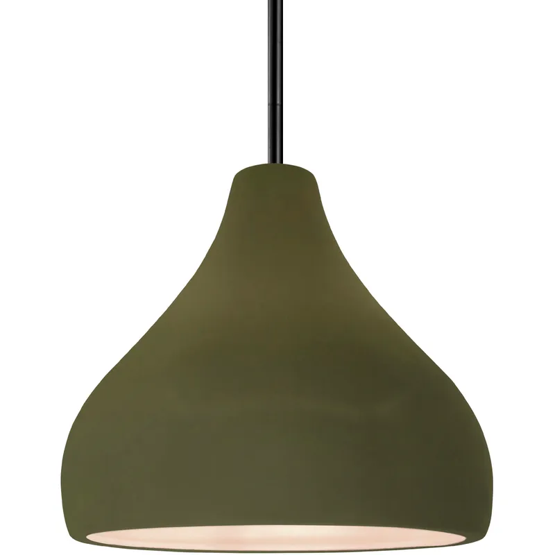 Radiance LED 11.5 inch Matte Green and Matte Black Pendant Ceiling Light