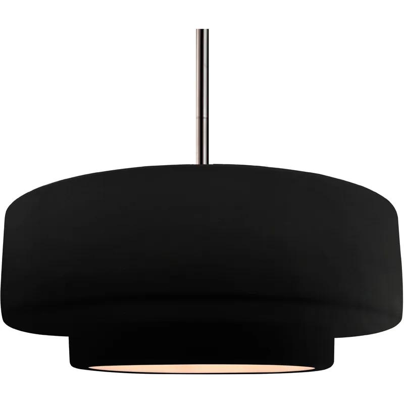 Radiance Collection - Tier Pendant Ceiling Light in Brushed Nickel, Replaceable Bulb, Rigid Stem, Carbon Matte Black, 16.25W x 6H, Form+Finish+Function