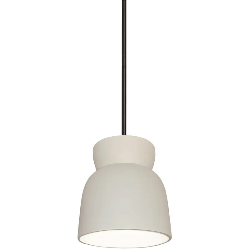Radiance Collection LED 7.5 inch Bisque with Brushed Nickel Pendant Ceiling Light