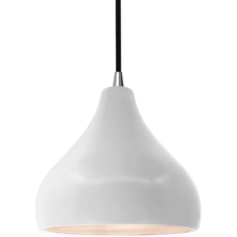 Radiance LED 8 inch Bisque and Brushed Nickel Pendant Ceiling Light