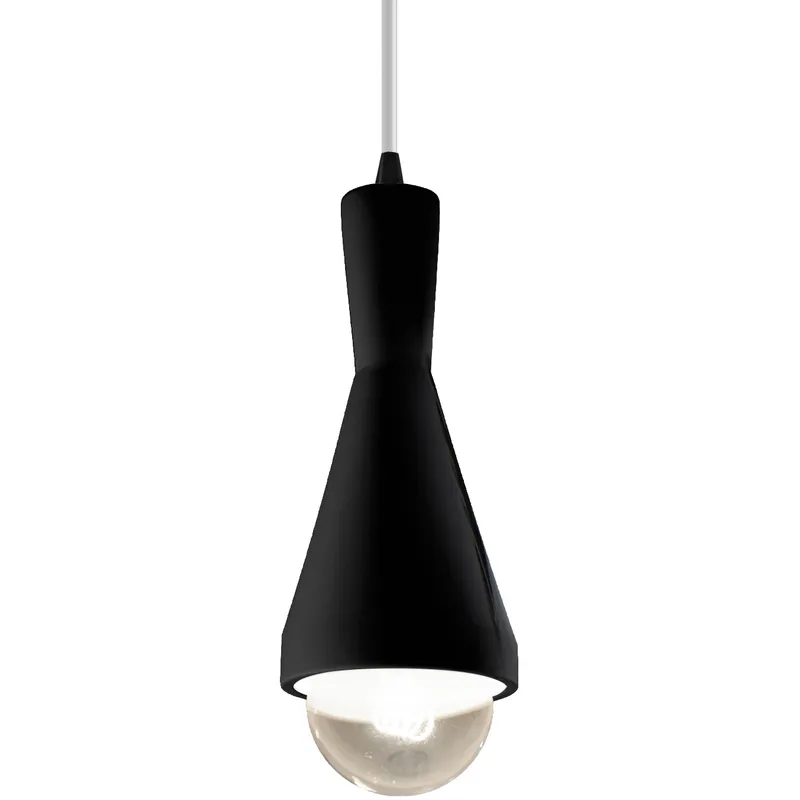 Radiance Collection - Erlen 1 Light 4.75 inch Gloss Black and Matte Black Pendant Ceiling Light in Replaceable Bulb, White, Form+Finish+Function