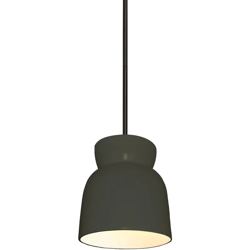 Radiance Collection 1 Light 8 inch Pewter Green with Matte Black Pendant Ceiling Light