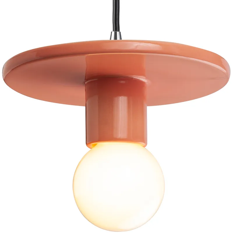Radiance Collection 1 Light 8 inch Gloss Blush Pendant Ceiling Light