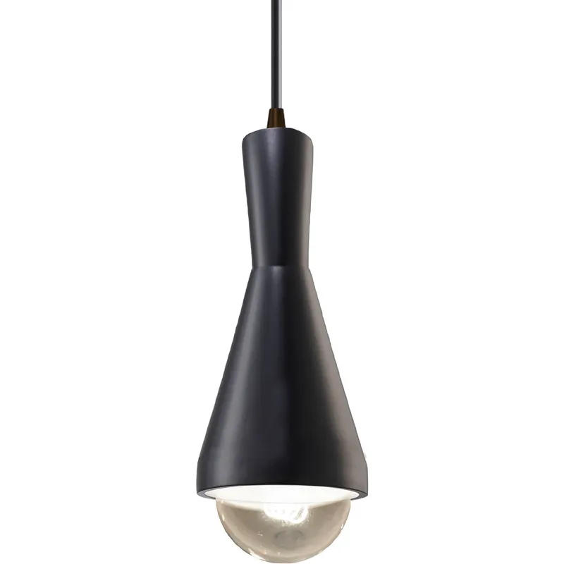 Radiance Collection - Erlen 1 Light 4.75 inch Carbon Matte Black and Dark Bronze Pendant Ceiling Light in Replaceable Bulb, Form+Finish+Function