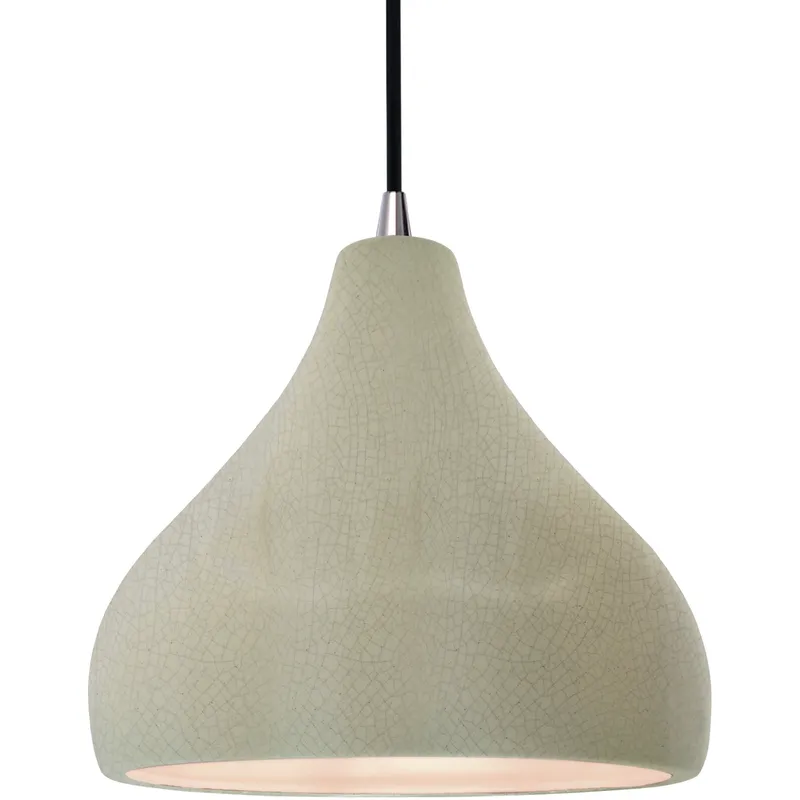 Radiance LED 11.5 inch Celadon Green Crackle and Brushed Nickel Pendant Ceiling Light
