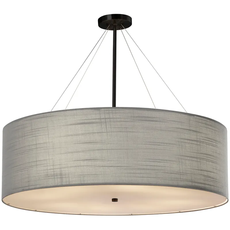 Textile 8 Light 36 inch Matte Black Pendant Ceiling Light, Classic Family, Choices