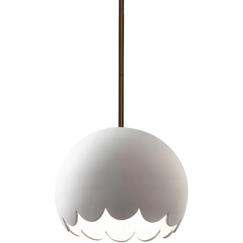 Radiance LED 9 inch Bisque Pendant Ceiling Light in 700 Lm LED, Rigid Stem Kit, Dark Bronze