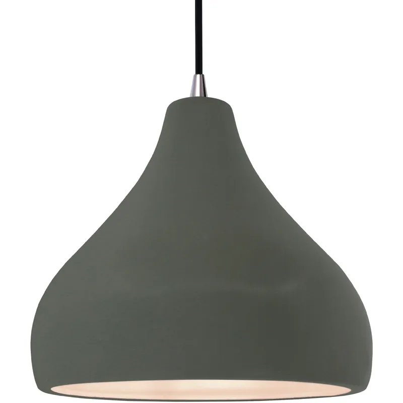 Radiance 1 Light 13.5 inch Pewter Green and Brushed Nickel Pendant Ceiling Light