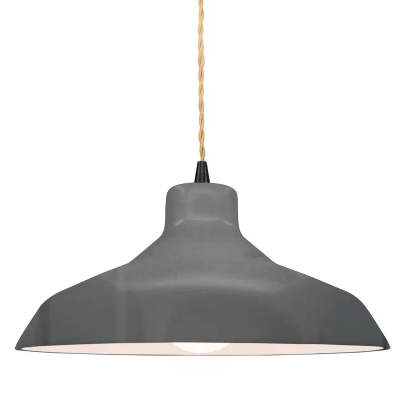 Radiance LED 13.5 inch Gloss Grey and Matte Black Pendant Ceiling Light