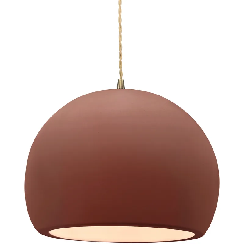Radiance LED 12.25 inch Canyon Clay and Antique Brass Pendant Ceiling Light