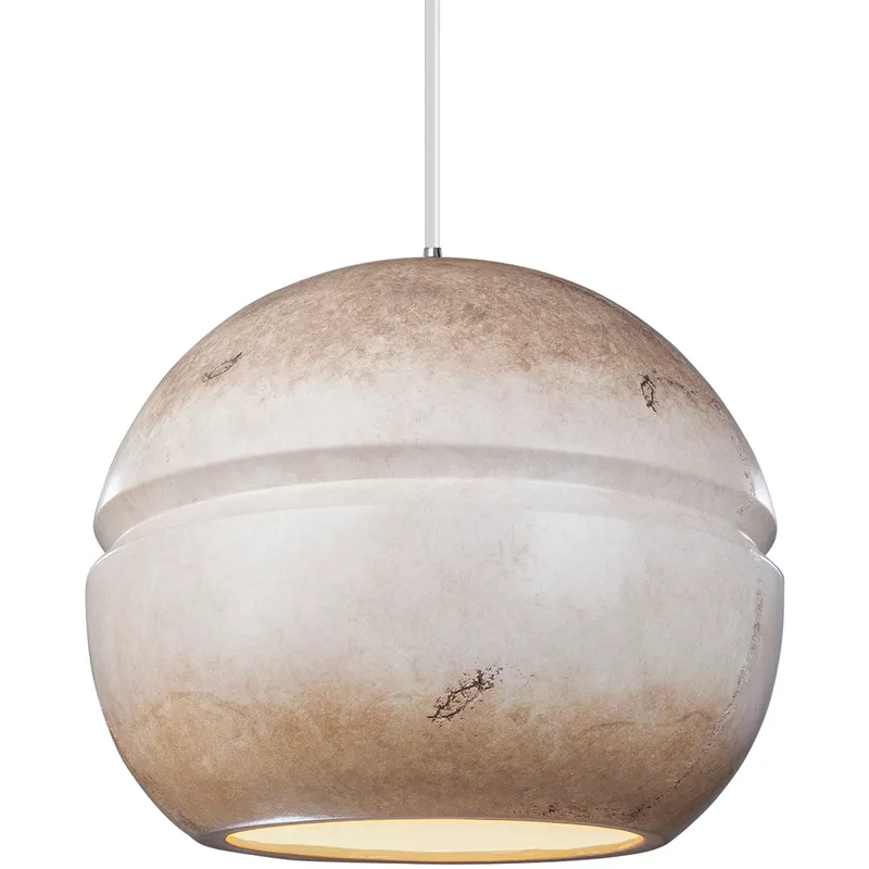 Radiance Collection 1 Light 12 inch Polished Chrome and Greco Travertine and White Pendant Ceiling Light
