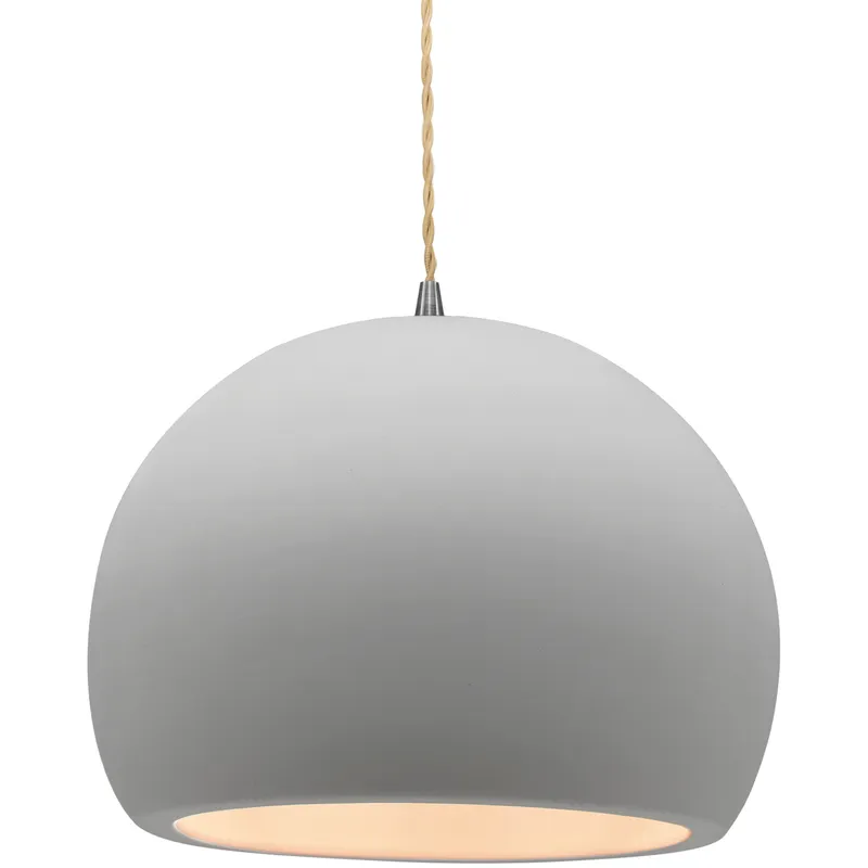 Radiance LED 12.25 inch Bisque and Brushed Nickel Pendant Ceiling Light