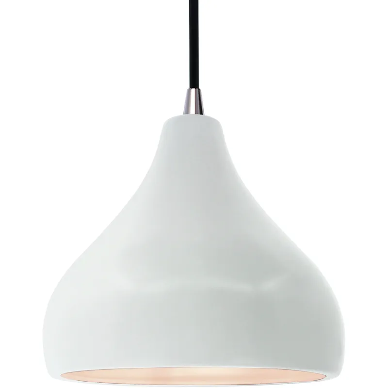 Radiance LED 11.5 inch Gloss White and Brushed Nickel Pendant Ceiling Light