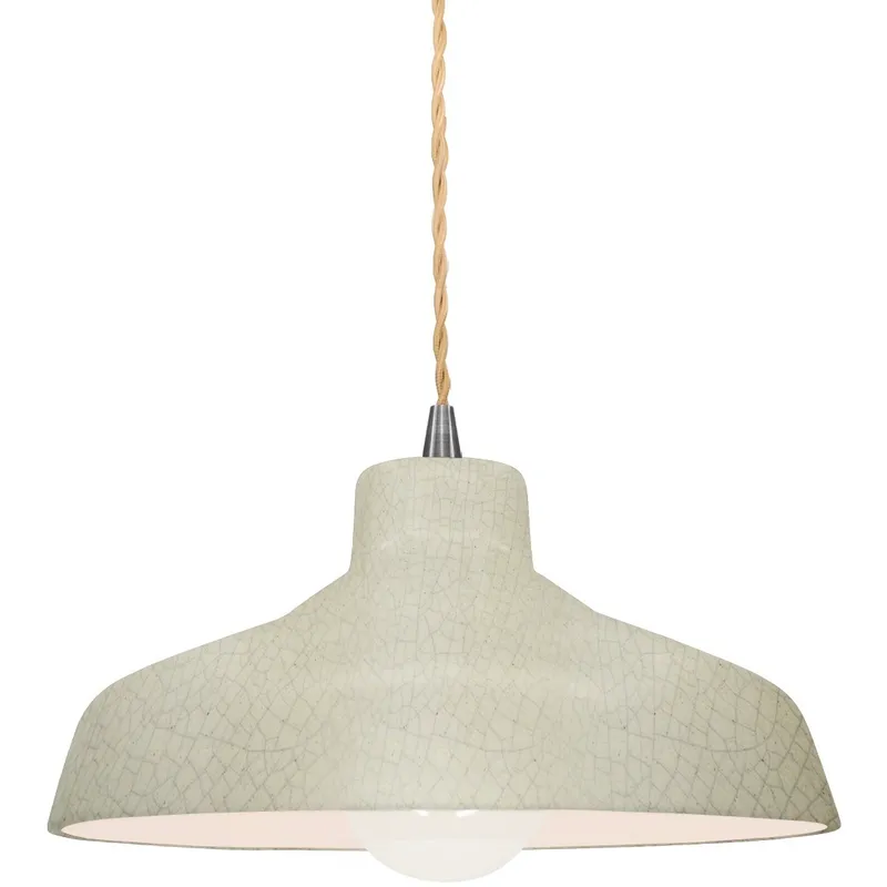 Radiance LED 11.5 inch Celadon Green Crackle and Brushed Nickel Pendant Ceiling Light