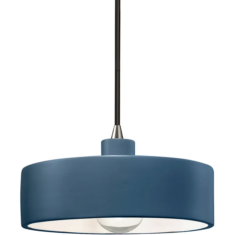 Radiance Collection 1 Light 12 inch Brushed Nickel Pendant Ceiling Light