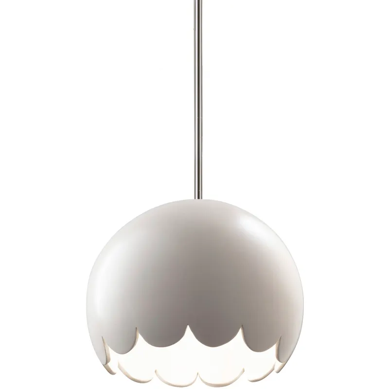 Radiance 1 Light 9 inch Matte White Pendant Ceiling Light in Rigid Stem Kit, Polished Chrome, Incandescent
