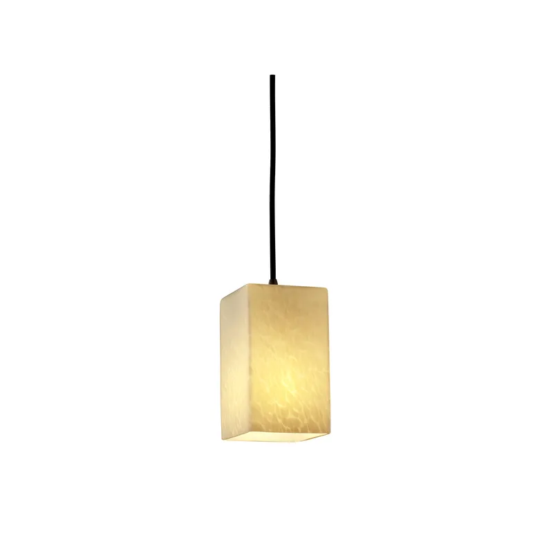Fusion LED 4 inch Dark Bronze Pendant Ceiling Light in 700 Lm LED, Rigid Stem Kit, Square with Flat Rim, Ribbon Fusion