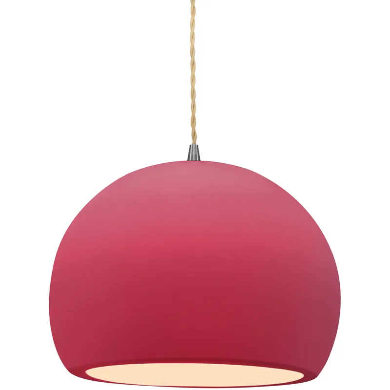 Radiance 1 Light 10 inch Cerise and Brushed Nickel Pendant Ceiling Light