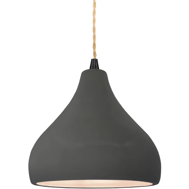 Radiance 1 Light 8 inch Gloss Grey and Matte Black Pendant Ceiling Light
