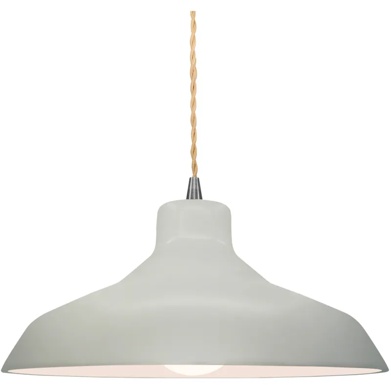 Radiance LED 13.5 inch Matte White and Brushed Nickel Pendant Ceiling Light