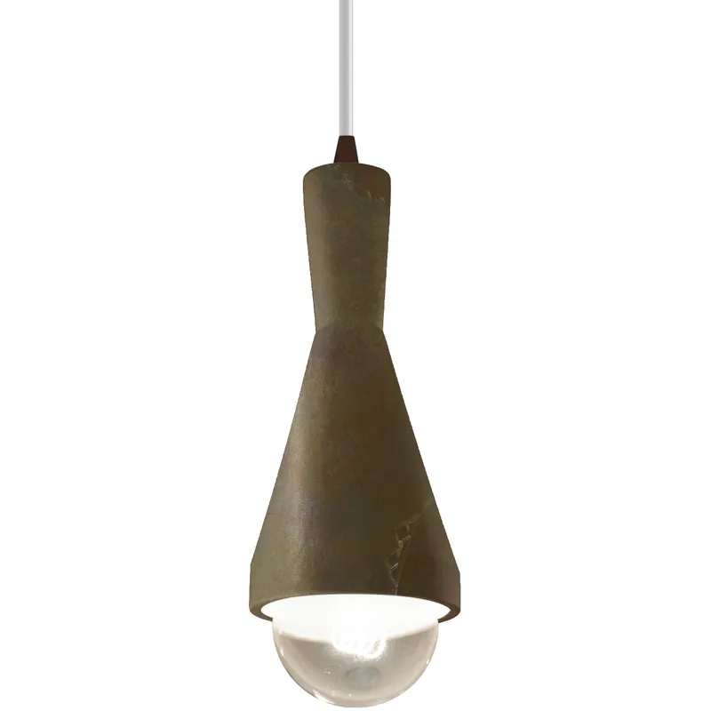 Radiance Collection - Erlen 1 Light 4.75 inch Tierra Red Slate and Dark Bronze Pendant Ceiling Light in Replaceable Bulb, White, Form+Finish+Function