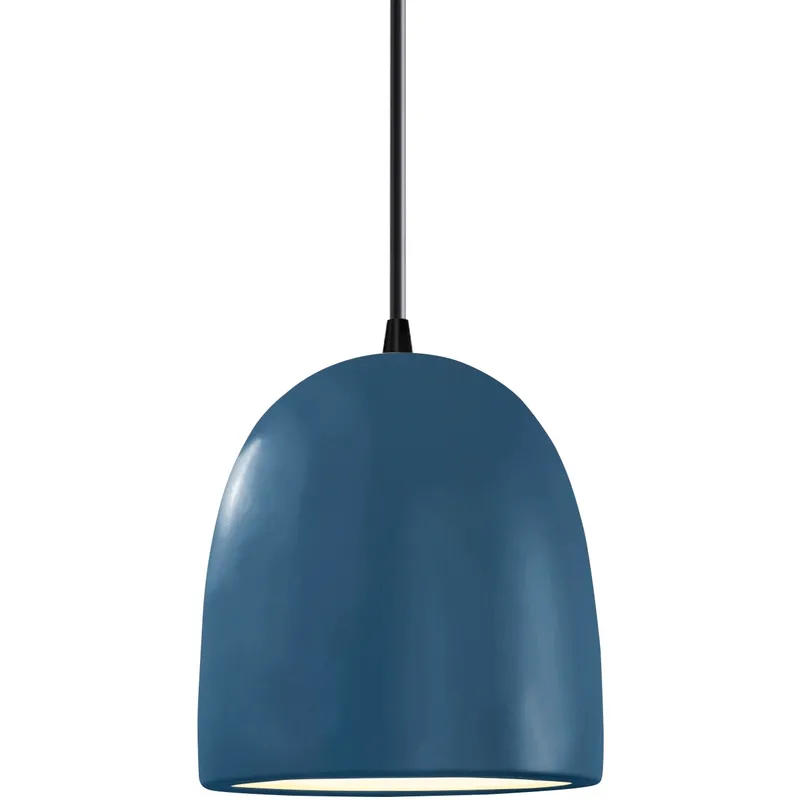 Radiance Collection - Bell Single Drop Pendant in Matte Black, Replaceable Bulb, Midnight Sky/Matte White, Black, Form+Finish+Function