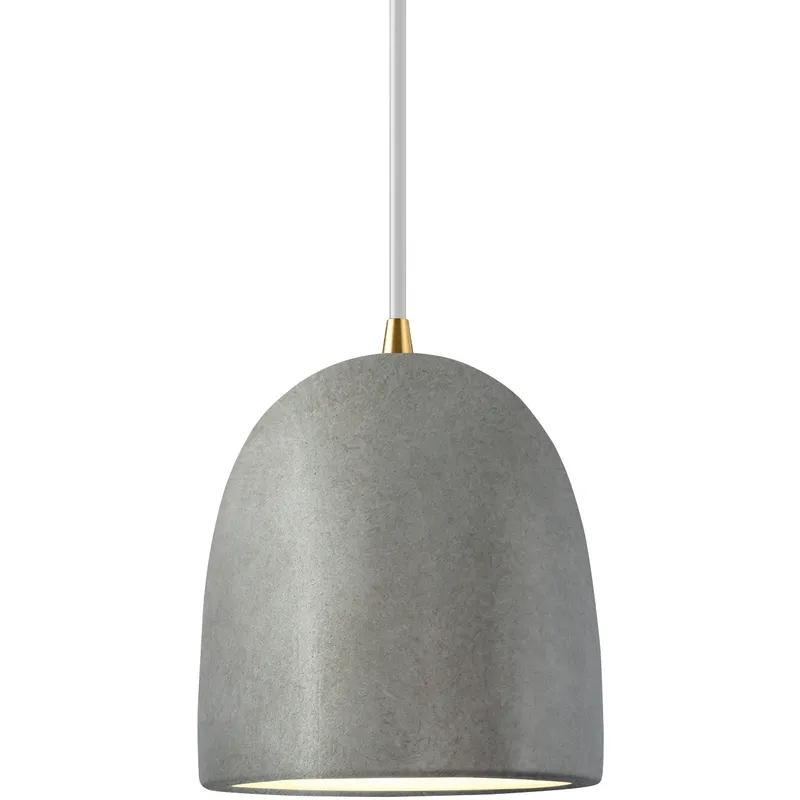 Radiance Collection - Bell Single Drop Pendant in Antique Brass, Replaceable Bulb, Antique Silver, White, Form+Finish+Function