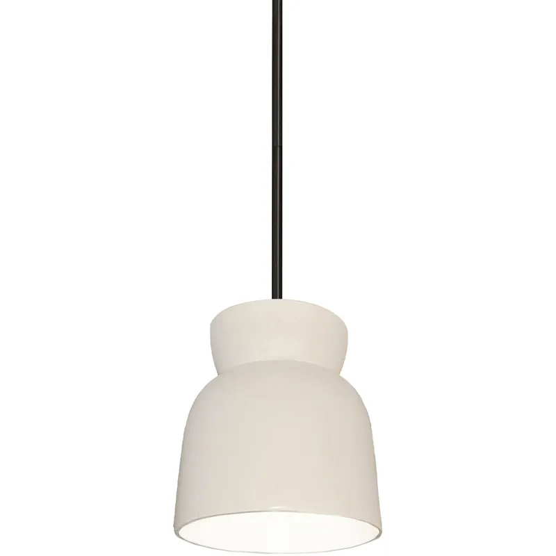 Radiance Collection 1 Light 8 inch Matte White with Matte Black Pendant Ceiling Light