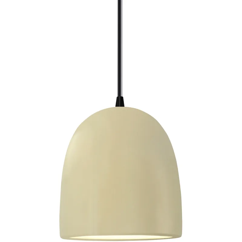 Radiance Collection - Bell Single Drop Pendant in Matte Black, Replaceable Bulb, Vanilla Gloss, Black, Form+Finish+Function